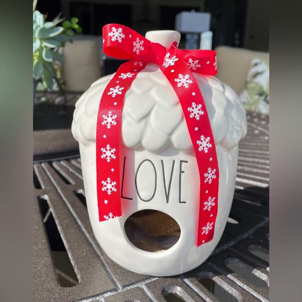 RAE DUNN “Love” Acorn Tea Light Candle Holder